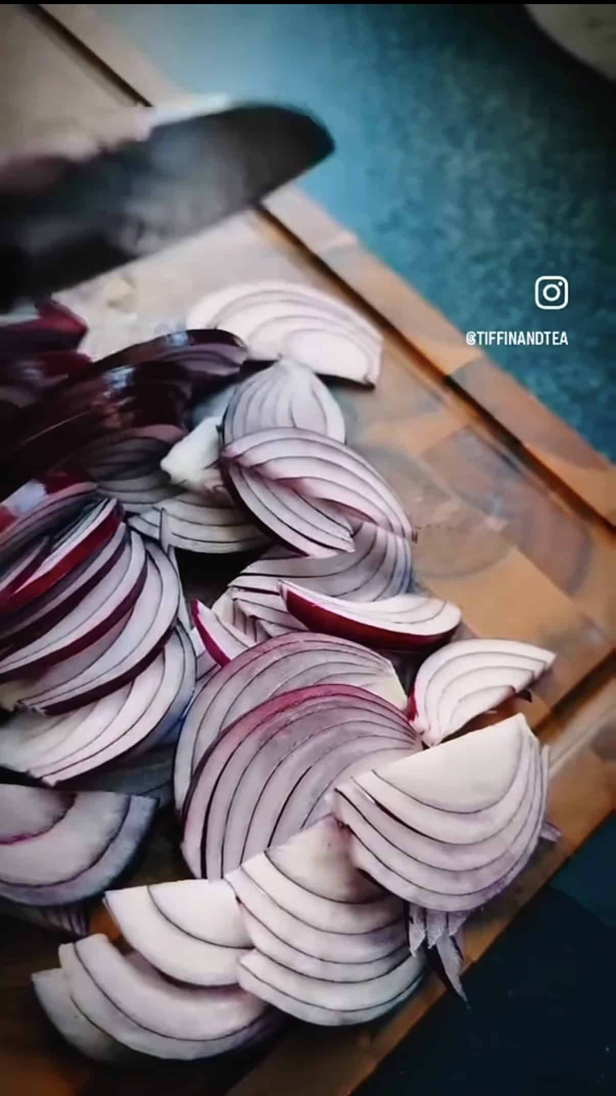 Lime Pickled Onions (Quick No-Vinegar Recipe) Sliced red onions on board
