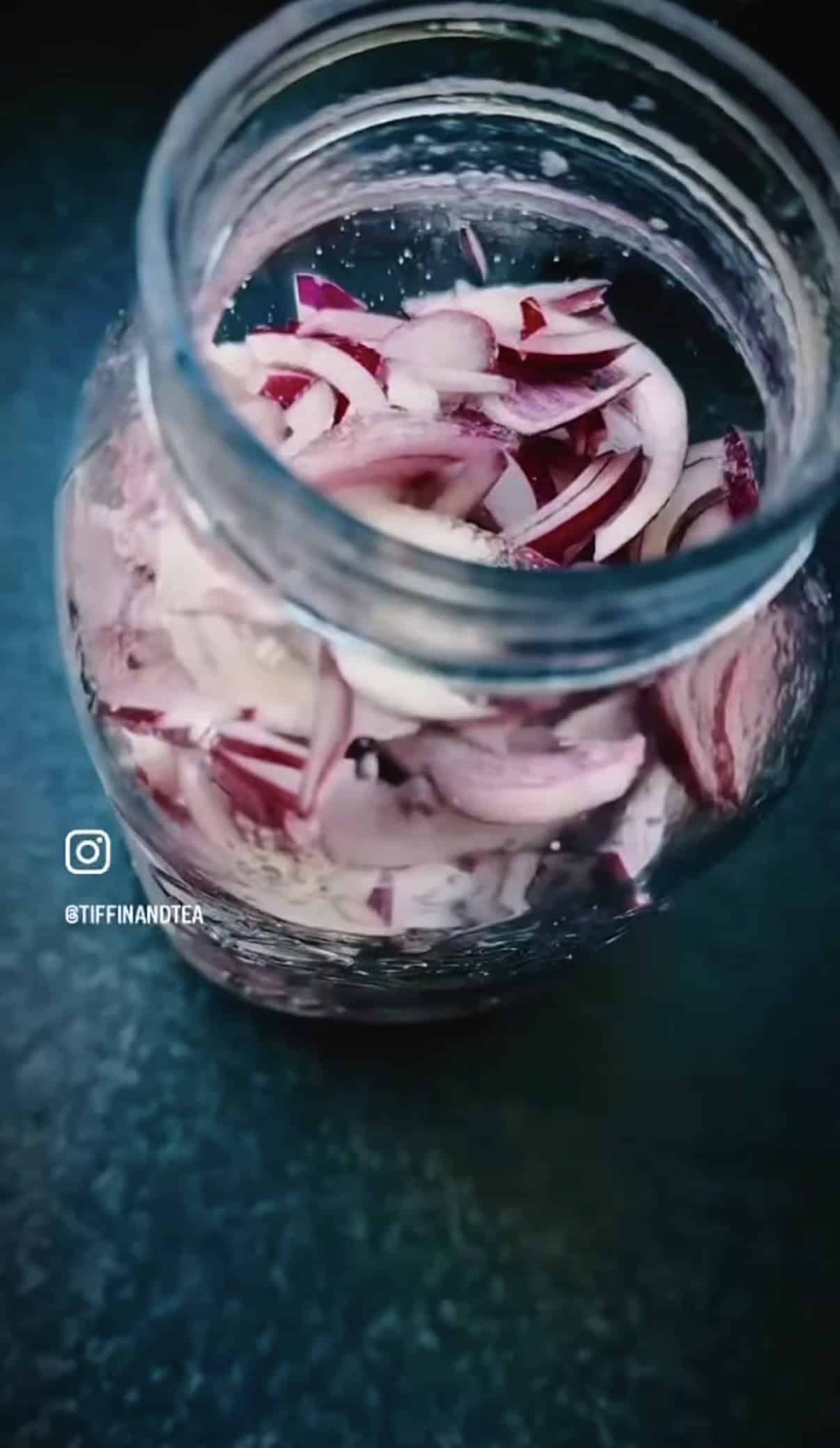Lime Pickled Onions (Quick No-Vinegar Recipe) Onions and salt in jar