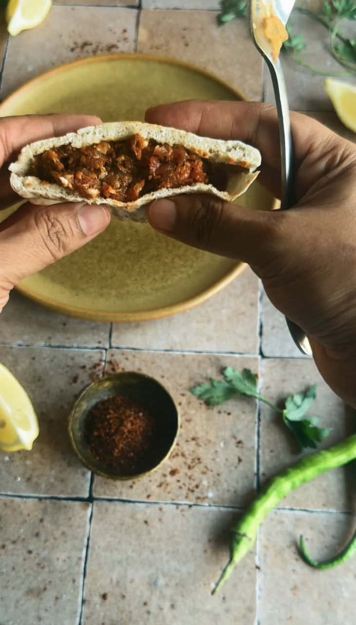 Crispy Lamb Arayes with Tahini Yoghurt Sauce Mince in Pitta