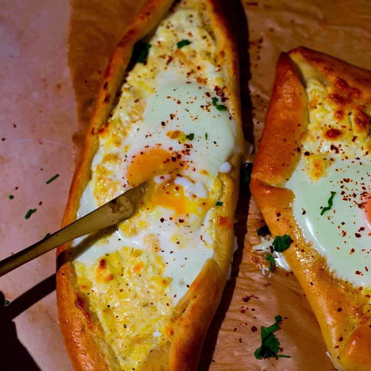 Khachapuri (Georgian Cheese Bread) Kachapuri with egg