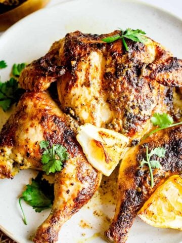 Murgh malai spatchcock in plate