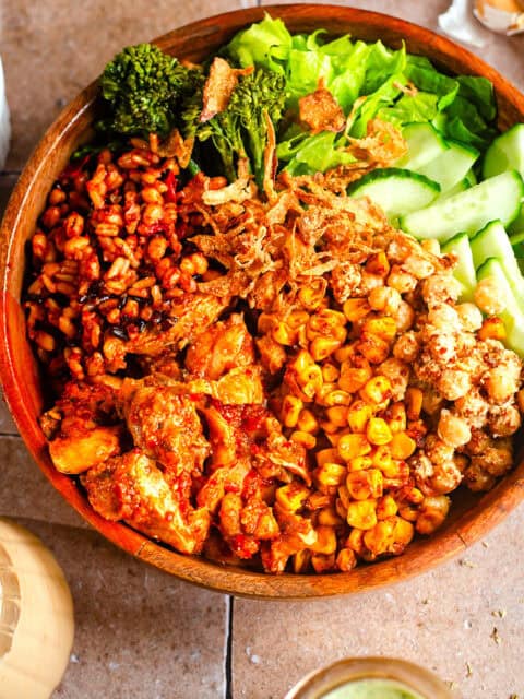 Atis bowl with various elements