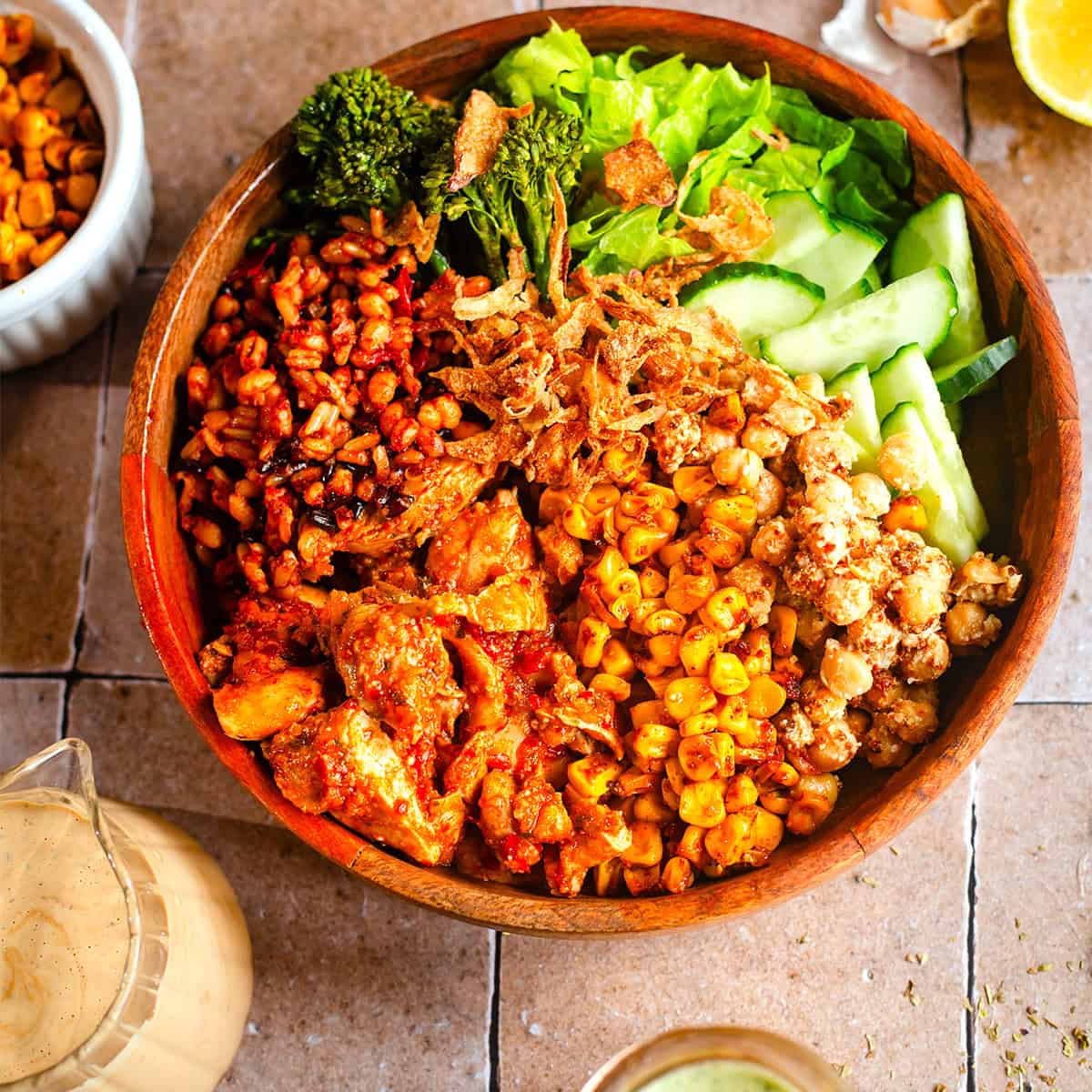 Atis bowl with various elements