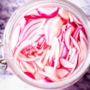 Quick pickled onions in jar