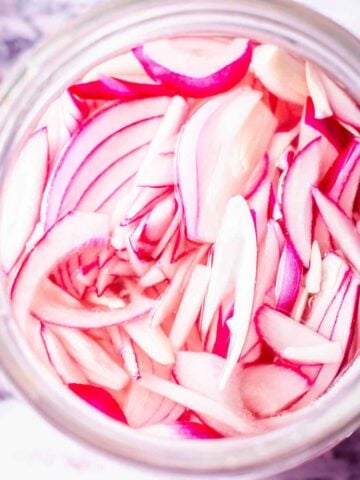 Quick pickled onions in jar