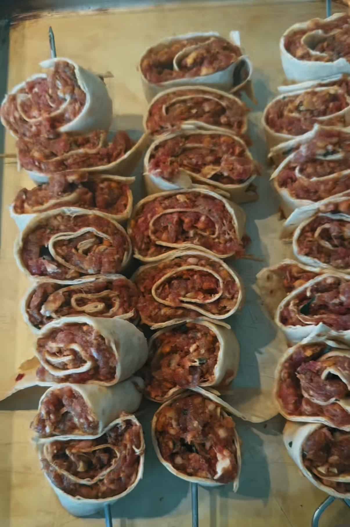 Viral Pinwheel Kebab Wraps Pinwheels on skewers