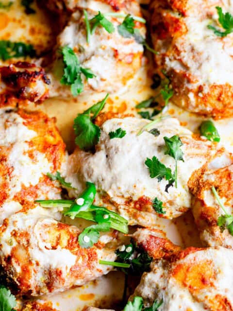 iffa chicken with sauce in tray