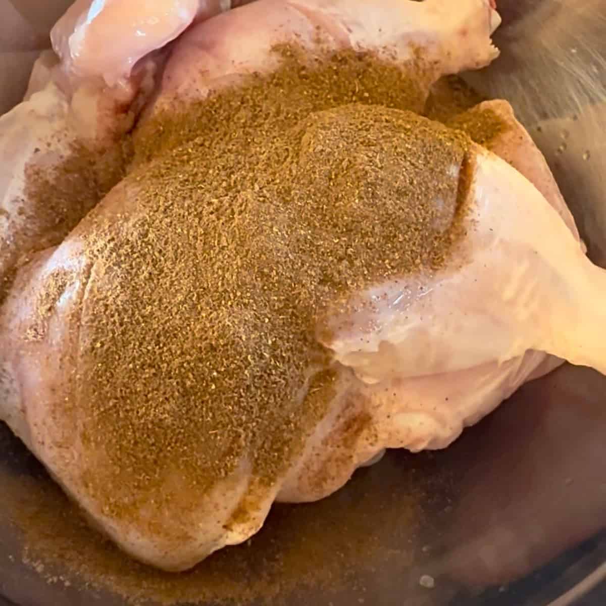 Chicken marinade in bowl