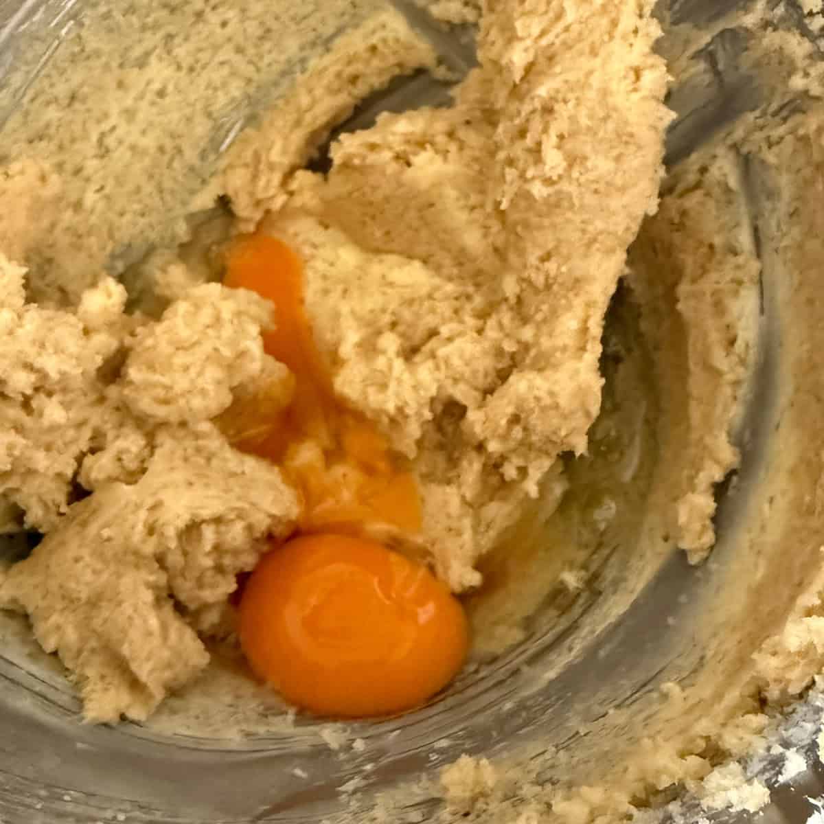 Eggs added to bowl