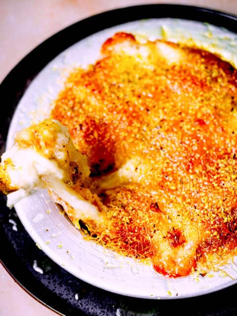 Knafeh in dish