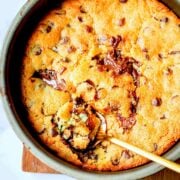 Pistachio and Chocolate cookie dough in tin
