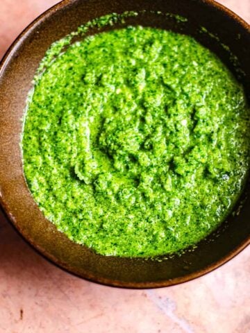 Indian Green Chilli Chutney in bowl
