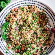 Quinoa tabbouleh in large bowl