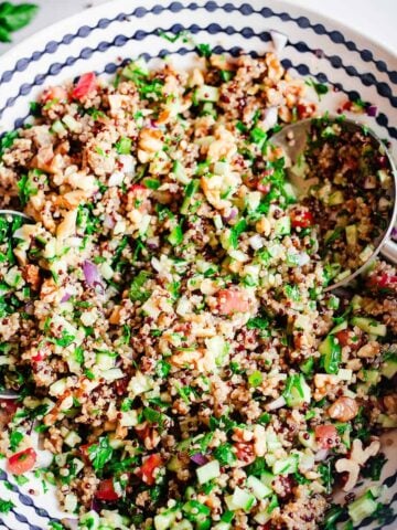 Quinoa tabbouleh in large bowl