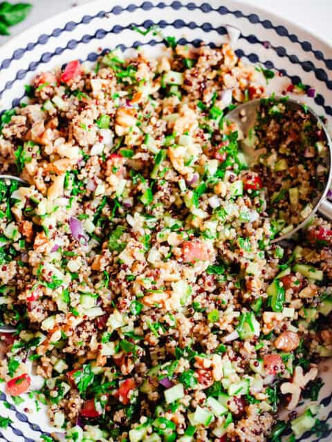 Quinoa tabbouleh in large bowl