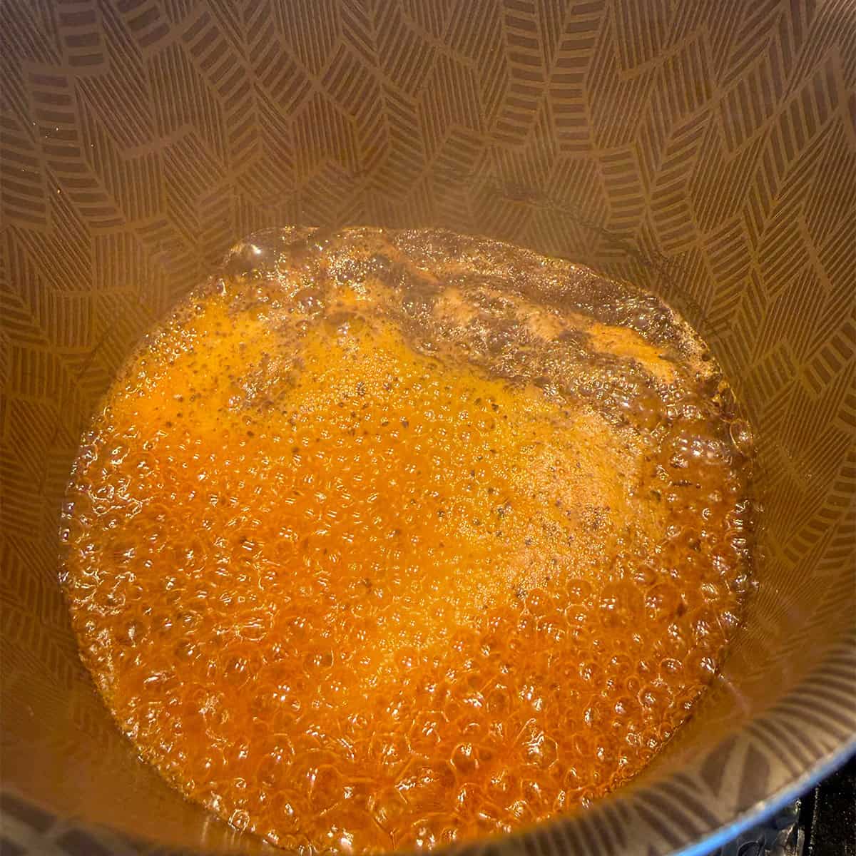 Tea added to tea pot