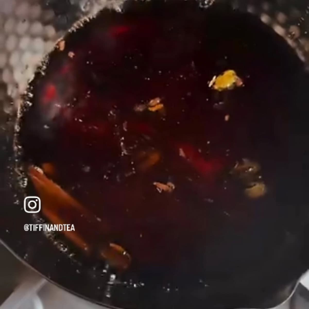 Water added to chai pot