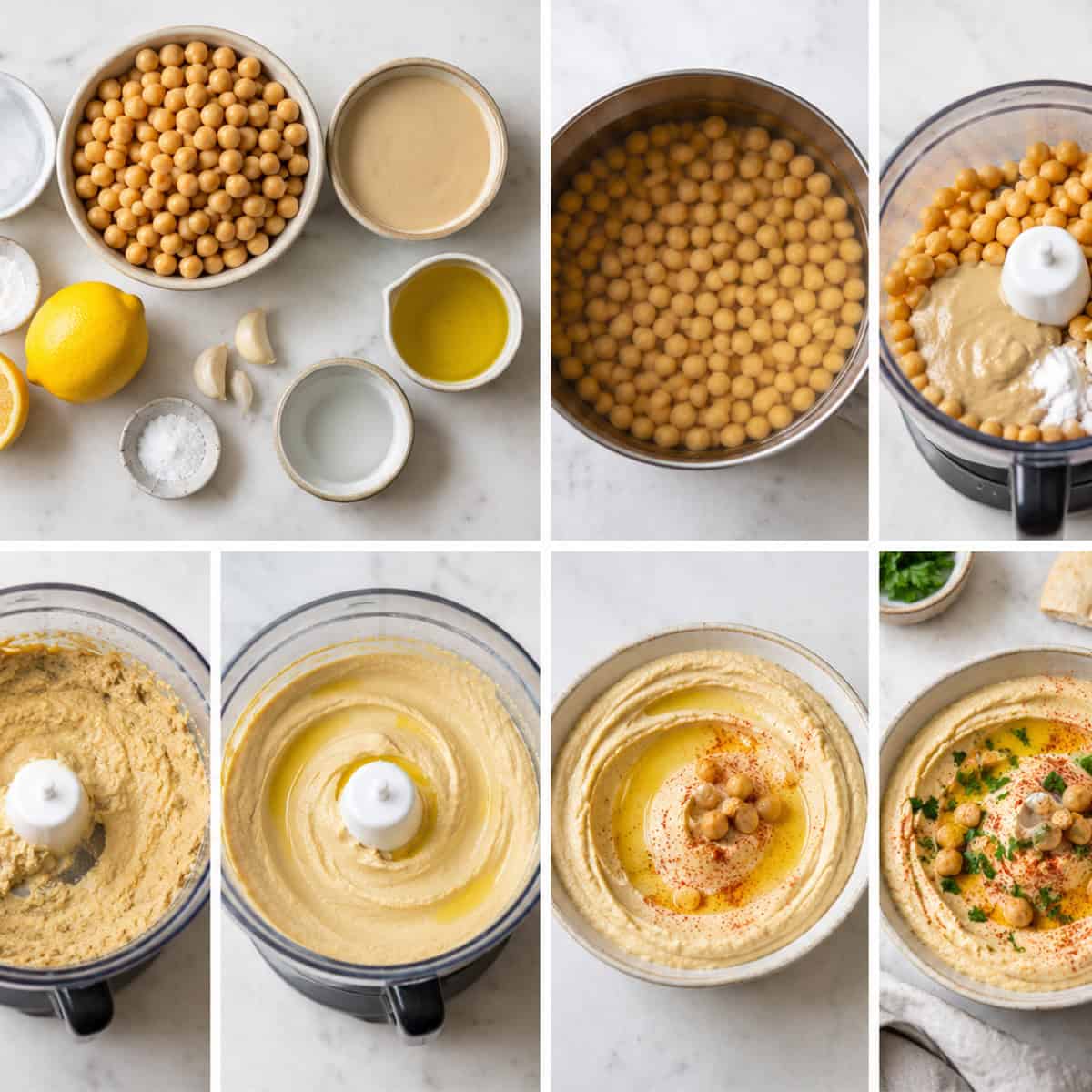 Step by step images for hummus