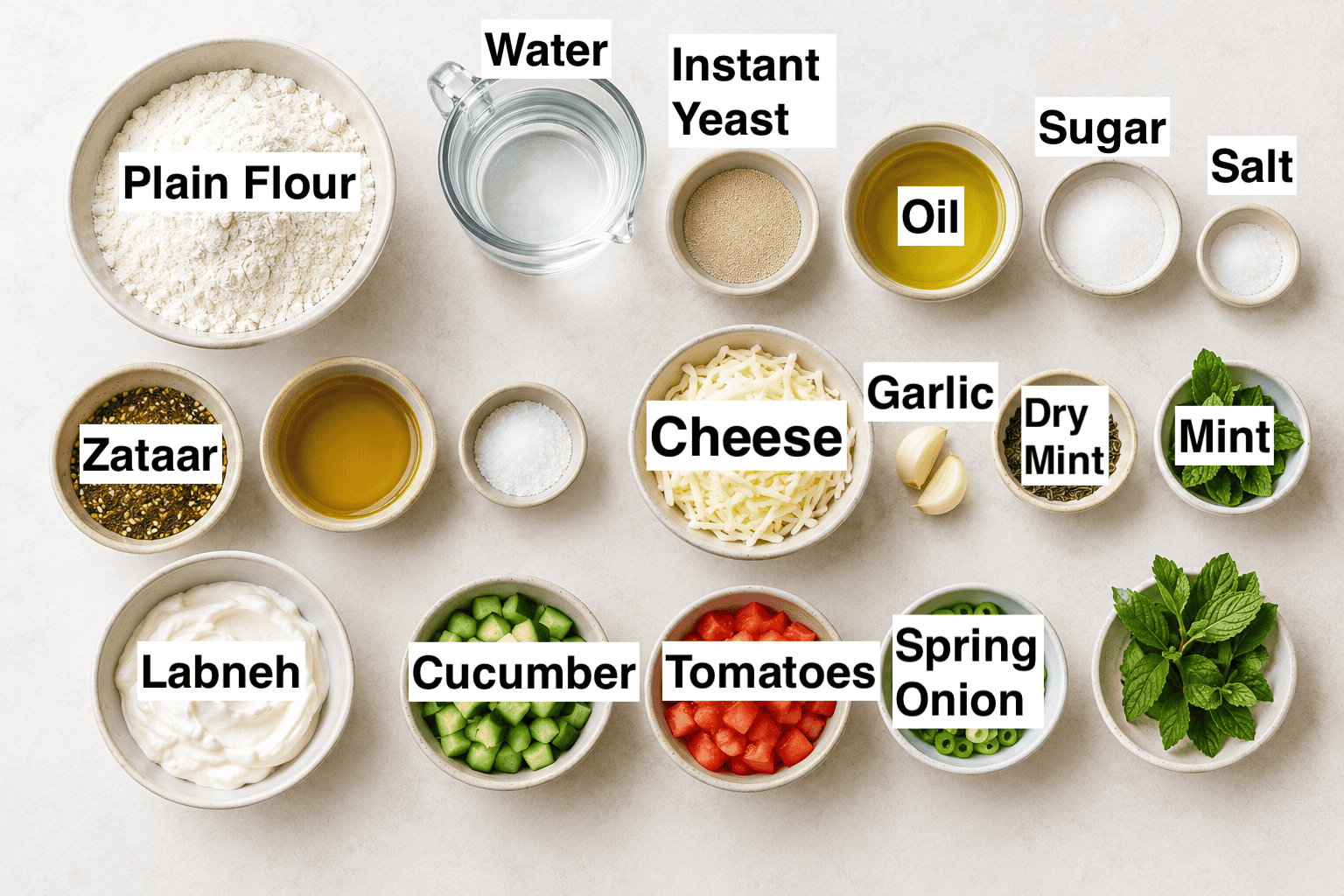 Overhead manaish ingredients