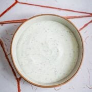 Kebab shop garlic sauce in a bowl